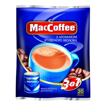 Кавовий напій 3в1 MacCoffee з ароматом згущеного молока 18 г x 20 шт