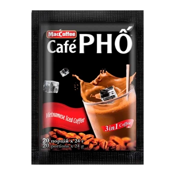 Напій кавовий розчинний MacCoffee 3в1 Cafe PHO 20 пакетиків х 24 г