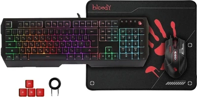 Комплект (клавіатура, миша) Bloody B1700 USB Чорний