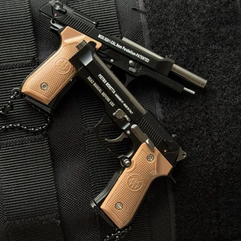 Брелок розбірний пістолет Антистрес M92 BERETTA чорного кольору, іграшка з металу та пластику