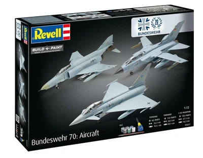 Набір збірних літаків 1:72 Eurofighter Typhoon Phantom та Tornado "70 років Бундесверу" Revell 05627