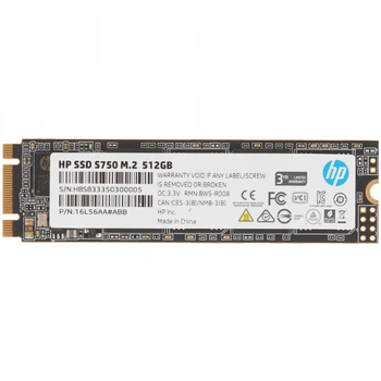Накопитель ssd 512gb hp s750 m.2 2280 sata iii 3d nand tlc (16l56aa#abb)