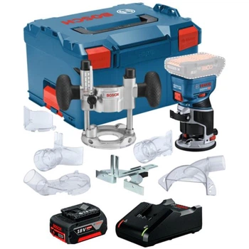 Аккумуляторный фрезер Bosch GKF 18V-8 Professional, акб 4 Ah, з/у GAL 18V-40, кейс L-Boxx 238 (06016C2003+1600A01B9Y)