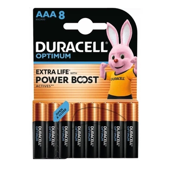 Батарейка Duracell LR3/AAA OPTIMUM 1.5V 8шт (5000394158962)