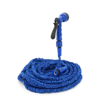 Поливочный шланг Voltronic 10-30м/100ft + распылитель, насадка на кран, Blue/Green, Box (Garden hose 10-30)