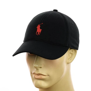 Легкая бейсболка стрейч с регулятором Polo черный с красным