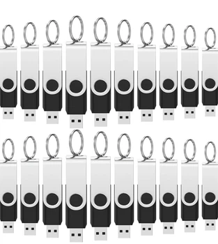 Флеш накопитель USB 2.0 WOOLKEN 8GB, набор 50 шт, поворотный корпус, LED, черный