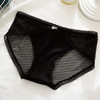 Ніжні жіночі трусики сліпи мереживна сітка Honey Fashion Accessories M чорний (2-107)