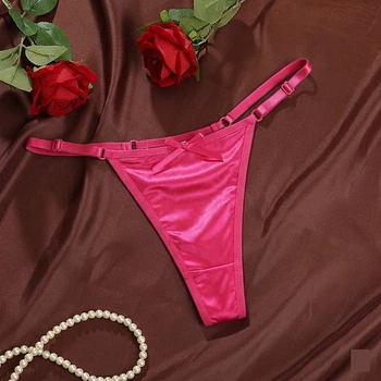 Жіночі трусики стрінги з регуляторами та бантиком Honey Fashion Accessories S/M яскраво-рожевий (2-113)