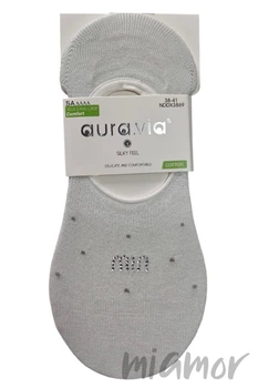 Сліди жіночі бавовняні зі стразами Aura.Via NDDX3869 Silky Feel 35-38 Сірі