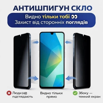 Защитное стекло антишпион для Samsung A26 частное стекло на самсунг а26