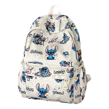 Рюкзак портфель дитячий шкільний з регульованими лямками для дітей дівчаток з персонажами 42х15х30 см (483231-Prob) Ангел і Стич бежевий