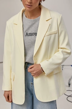 Классический жакет на пуговицах Lurex Кремовый One Size (93500)