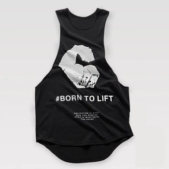 Безрукавка чоловіча майка для тренувань "Born to Lift" чорна XL