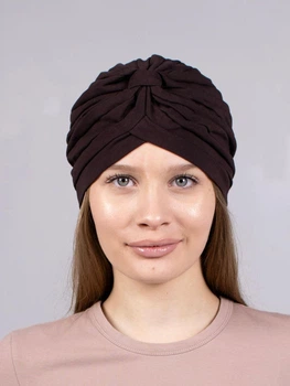 Шапка чалма тюрбан женская летняя из стрейч хлопка D.Hats Коричневый