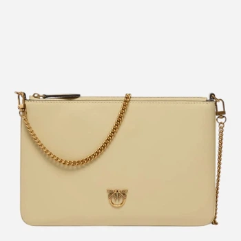 Torebka crossbody damska ze skóry naturalnej mała Pinko Flat Classic 100455A0F1 C39Q Żółta (800070357046)