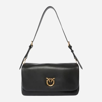 Torebka bagietka damska ze skóry naturalnej Pinko Click Soft Horizontal Handle 106178A0QO Z99Q Czarna (800070357036)