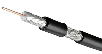 Коаксиальный кабель RG-59C/U 75 Ом с монолитной медной жилой 0.81 мм высокочастотный провод для систем видеонаблюдения ТВ-трансляций 1м