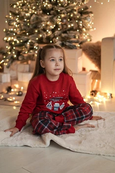 Дитяча тепла піжама "Winter Holiday" (лонгслів і штани) COSY 116 Червоний (cosy4840137)