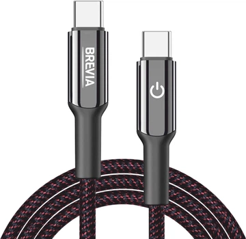 Кабель Brevia Type-C to Type-C 60W 1.2 м Black box (54120BCCC1)