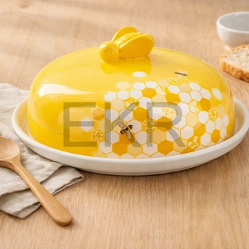 Керамічне блюдо для млинців Honey з кришкою 23 см (DM797-HN)