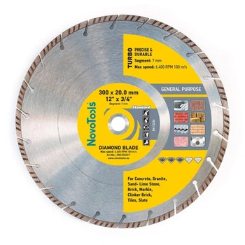 Алмазний диск 300 7х20 Standard турбоволна NovoTools 10 шт (118956)