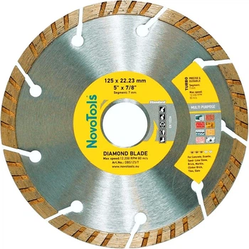 Алмазний диск 125 7х22,23 Standard турбоволна NovoTools 50 шт (017415)