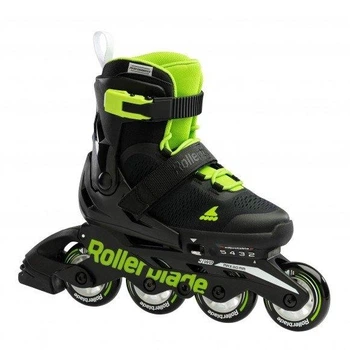 Детские раздвижные ролики Rollerblade Microblade Black/Green размер 33-36 (6598-11849)