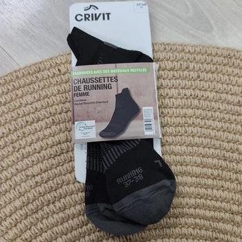 Шкарпетки жіночі для бігу Crivit короткі зональні чорні 1 пара, розмір 39-40