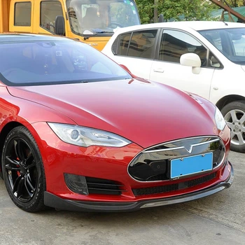 Накладка на передний бампер Lip V1 (2012-2016, Карбон) для Tesla Model S 2012– гг