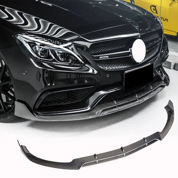 Передний Лип-спойлер V4 для SD C63 AMG 2015-2019 Карбон для Mercedes C-сlass W205