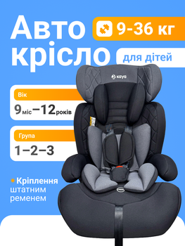 Автокрісло дитяче Kaya Pulse PP-1240 Iron Shade, група 1/2/3 (9–36 кг), сіре
