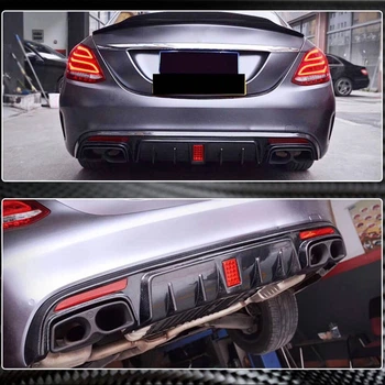 Дифузор заднього бампера V2 (для SD C43/C63 AMG 2015-2019, Карбон) для Mercedes C-сlass W205 рр
