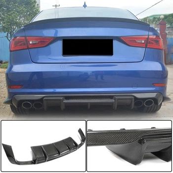 Дифузор заднього бампера V1 (для S-Line Sedan 2012-2016, Карбон) для Ауді A3 рр