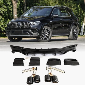 Задний диффузор с насадками выхлопа GLE63 Carbon (2018-2026) для Mercedes GLE W167 2018- гг