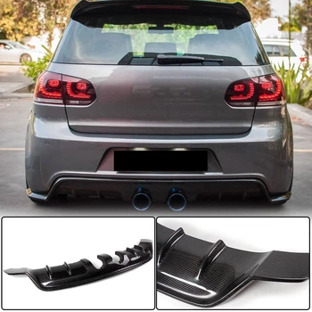 Диффузор заднего бампера V1 для R/R20 HB 2010-2013 Карбон для Volkswagen Golf 6
