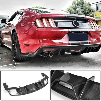 Диффузор заднего бампера V1 (2015-2017, Карбон) для Ford Mustang