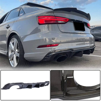 Диффузор заднего бампера V1 (для RS3 Sedan 2017-2019, Карбон) для Ауди A3