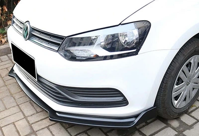 Передний лип DPT V-2 (Черный Глянец) для Volkswagen Polo 2010-2017 гг