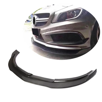 Передняя губа бампера V1 для AMG-Line / A45 AMG HB 2013-2015, Карбон для Mercedes A-сlass W176