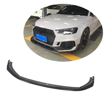 Накладка на передній бампер Lip V1 (для RS4 Avant 2019-2021, Карбон) для Ауді A4 B9 рр