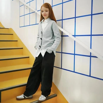 Джинси Baggy для дівчат підлітків Cool Club 134 см чорні