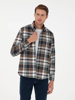 Сорочка бавовняна чоловіча Pierre Cardin G021GL004-000-1958231(Kahverengi) 2XL Коричнева (8683858074458)