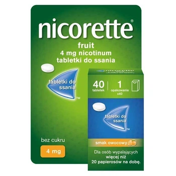 Nicorette Никоретте Fruit 4 мг пастилки для рассасывания от курения, никотинозаместительная терапия, 40 шт.