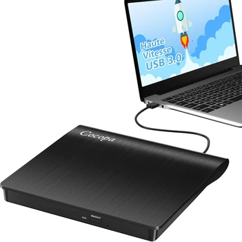 Зовнішній CD/DVD Привід USB 3.0, Портативний RW/ROM для PC, Macbook, iMac