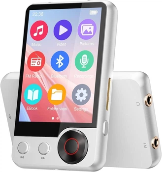 MP3 плеєр 128gb bluetooth 5.3 з сенсорним екраном, hifi аудіо та fm радіо