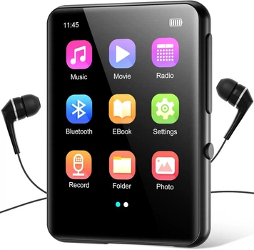 MP3 плеєр joliker 64gb bluetooth 5.3 з сенсорним екраном 2.4, fm радіо