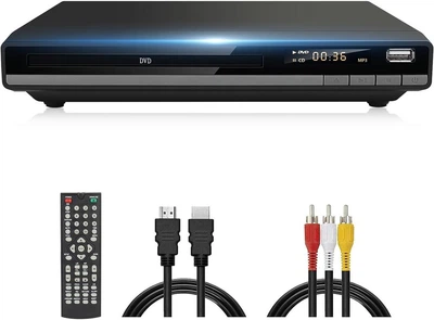 DVD плеєр JOVELL DVD-168 Region Free з HDMI та USB, апскейлінг 1080P, підтримка CD/DVD, AV вихід
