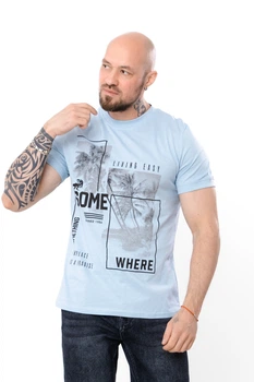Чоловіча футболка з принтом Something Somewhere Носи своє 58 Темно-блакитний (p-19730-235116)