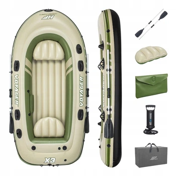 Човен надувний Bestway Voyager X3 Raft 294 х 137 см, зелено-бежевий